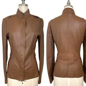 GUCCI Tom Ford Vintage Nappa Leather Military Minimalist Jacket \\ 42 (6)